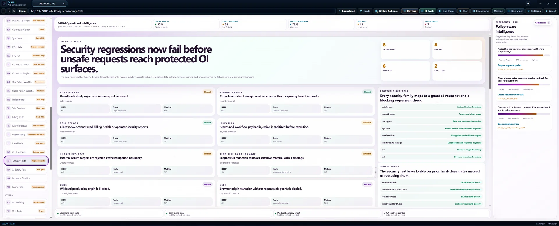 Security Review Operational Intelligence screen